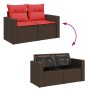 Sofá de jardín de 2 plazas con cojines en ratán sintético marrón by , Outdoor sofas - Ref: Foro24-366243, Price: 169,63 €, Di...
