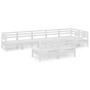 Juego de muebles de jardín 8 piezas madera maciza pino blanco de , Conjuntos de jardín - Ref: Foro24-3082758, Precio: 400,69 €