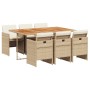 Set comedor de jardín 7 pzas con cojines ratán sintético beige by , Garden sets - Ref: Foro24-3210556, Price: 671,47 €, Disco...