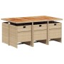 Set comedor de jardín 7 pzas con cojines ratán sintético beige by , Garden sets - Ref: Foro24-3210556, Price: 671,47 €, Disco...