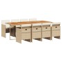 Set comedor de jardín 9 pzas con cojines ratán sintético beige | Foro24.es | Tu tienda online para hogar, jardín y más Foro24.es