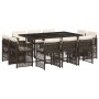 Set comedor de jardín 11 pzas y cojines ratán sintético marrón by , Garden sets - Ref: Foro24-3211029, Price: 522,39 €, Disco...