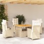 Set comedor de jardín 5 pzas con cojines ratán sintético beige by , Garden sets - Ref: Foro24-3277474, Price: 764,57 €, Disco...