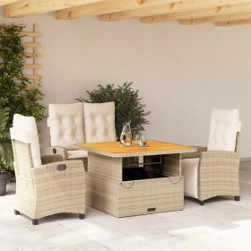 Comprar Set de comedor jardín con cojines 4 pzas