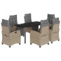 Set comedor de jardín 7 pzas con cojines ratán sintético beige de , Conjuntos de jardín - Ref: Foro24-3213027, Precio: 985,69...
