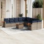 Set de sofás de jardín 11 pzas y cojines ratán sintético gris by , Garden sets - Ref: Foro24-3227202, Price: 775,78 €, Discou...