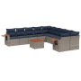 Set de sofás de jardín 11 pzas y cojines ratán sintético gris by , Garden sets - Ref: Foro24-3227202, Price: 775,78 €, Discou...