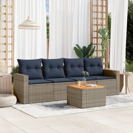 Set de sofás de jardín 5 pzas con cojines ratán sintético gris von , Gartensets - Ref: Foro24-3256334, Preis: 341,62 €, Rabat...