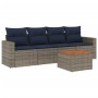 Set de sofás de jardín 5 pzas con cojines ratán sintético gris von , Gartensets - Ref: Foro24-3256334, Preis: 341,62 €, Rabat...