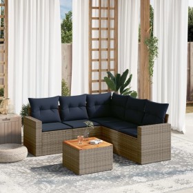Set de sofás de jardín 6 pzas con cojines ratán sintético gris by , Garden sets - Ref: Foro24-3256453, Price: 441,96 €, Disco...