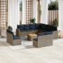 Set sofás de jardín con cojines 12 piezas ratán sintético gris by , Garden sets - Ref: Foro24-3256516, Price: 823,22 €, Disco...