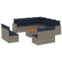 Set sofás de jardín con cojines 12 piezas ratán sintético gris by , Garden sets - Ref: Foro24-3256516, Price: 823,22 €, Disco...