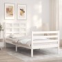 Estructura de cama con cabecero madera maciza blanco 90x200 cm de vidaXL, Camas y somieres - Ref: Foro24-3193972, Precio: 96,...