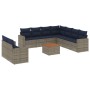 Set de sofás de jardín 10 pzas con cojines ratán sintético gris by , Garden sets - Ref: Foro24-3256523, Price: 746,76 €, Disc...
