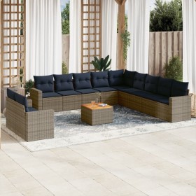 Set sofás de jardín con cojines 12 piezas ratán sintético gris by , Garden sets - Ref: Foro24-3256537, Price: 935,48 €, Disco...