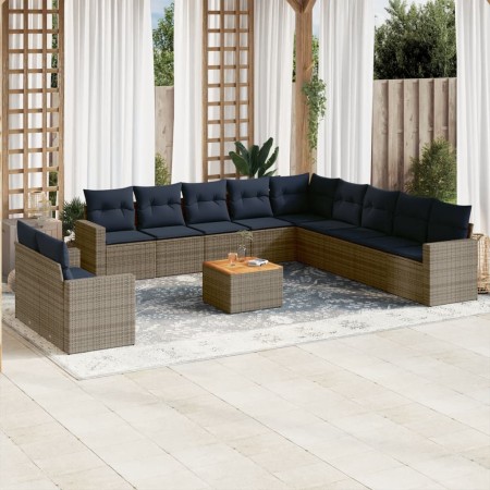 Set sofás de jardín con cojines 12 piezas ratán sintético gris by , Garden sets - Ref: Foro24-3256537, Price: 935,48 €, Disco...