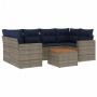 Set de sofás de jardín 7 pzas con cojines ratán sintético gris by , Garden sets - Ref: Foro24-3256355, Price: 519,25 €, Disco...