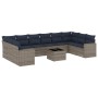 Set de sofás de jardín 11 pzas y cojines ratán sintético gris von , Gartensets - Ref: Foro24-3219471, Preis: 768,52 €, Rabatt: %
