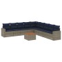 Set de sofás de jardín 10 pzas con cojines ratán sintético gris by , Garden sets - Ref: Foro24-3256502, Price: 707,63 €, Disc...