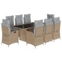 Set comedor de jardín 9 pzas con cojines ratán sintético beige by , Garden sets - Ref: Foro24-3213361, Price: 1,00 €, Discoun...