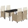 Set comedor de jardín 5 pzas con cojines ratán sintético beige von , Gartensets - Ref: Foro24-3213012, Preis: 625,95 €, Rabat...