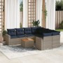 Set de sofás de jardín 9 pzas con cojines ratán sintético gris | Foro24.es | Tu tienda online para hogar, jardín y más Foro24.es