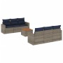 Set de sofás de jardín 7 pzas con cojines ratán sintético gris by , Garden sets - Ref: Foro24-3256348, Price: 507,69 €, Disco...