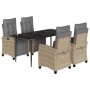 Set comedor de jardín 5 pzas con cojines ratán sintético beige von , Gartensets - Ref: Foro24-3213019, Preis: 677,09 €, Rabat...