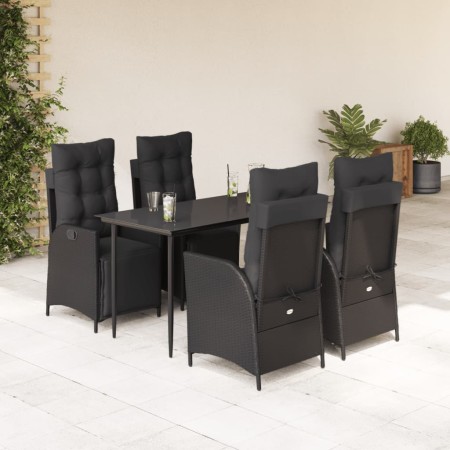 Set de muebles jardín 5 pzas con cojines ratán sintético negro by , Garden sets - Ref: Foro24-3213394, Price: 627,17 €, Disco...