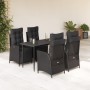 Set de muebles jardín 5 pzas con cojines ratán sintético negro by , Garden sets - Ref: Foro24-3213394, Price: 627,17 €, Disco...