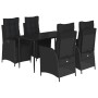 Set de muebles jardín 5 pzas con cojines ratán sintético negro by , Garden sets - Ref: Foro24-3213394, Price: 627,17 €, Disco...