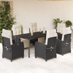 Set de comedor de jardín 7 pzas y cojines ratán sintético negro von , Gartensets - Ref: Foro24-3212958, Preis: 950,96 €, Raba...