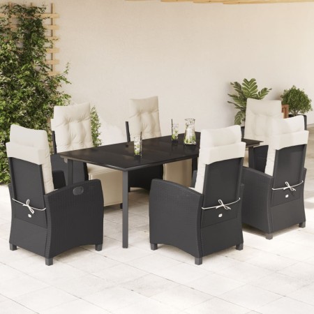 Set de comedor de jardín 7 pzas y cojines ratán sintético negro von , Gartensets - Ref: Foro24-3212958, Preis: 950,96 €, Raba...