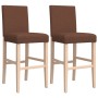 Taburetes altos 2 uds madera maciza de caucho y tela | Foro24.es | Tu tienda online para hogar, jardín y más Foro24.es