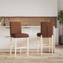 Taburetes altos 2 uds madera maciza de caucho y tela | Foro24.es | Tu tienda online para hogar, jardín y más Foro24.es