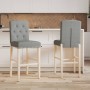 Taburetes altos 2 uds madera maciza de caucho y tela | Foro24.es | Tu tienda online para hogar, jardín y más Foro24.es