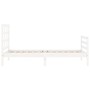 Weißer Massivholzbettrahmen mit Kopfteil 90x200 cm von vidaXL, Betten und Lattenroste - Ref: Foro24-3193972, Preis: 96,11 €, ...