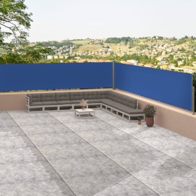 Blue retractable side awning 117x1200 cm by vidaXL, Umbrellas - Ref: Foro24-318058, Price: 96,98 €, Discount: %