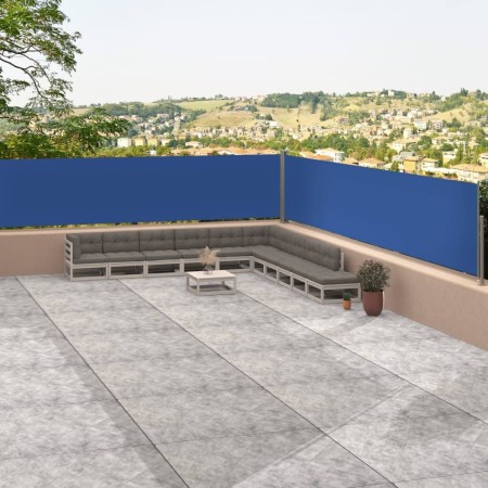 Blaue einziehbare Seitenmarkise 117x1200 cm von vidaXL, Sonnenschirme - Ref: Foro24-318058, Preis: 96,98 €, Rabatt: %