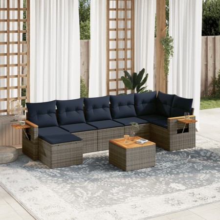 Set de sofás de jardín 8 pzas con cojines ratán sintético gris | Foro24.es | Tu tienda online para hogar, jardín y más Foro24.es