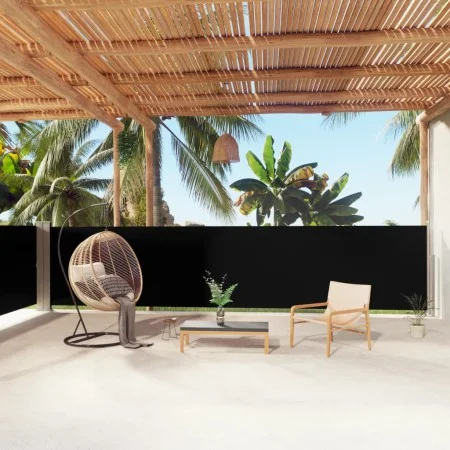 Black retractable side awning 140x1000 cm by vidaXL, Umbrellas - Ref: Foro24-318024, Price: 103,30 €, Discount: %