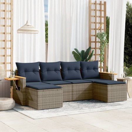 Set de sofás de jardín 6 pzas con cojines ratán sintético gris | Foro24.es | Tu tienda online para hogar, jardín y más Foro24.es
