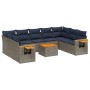 Set de sofás de jardín 10 pzas con cojines ratán sintético gris von , Gartensets - Ref: Foro24-3227125, Preis: 720,06 €, Raba...