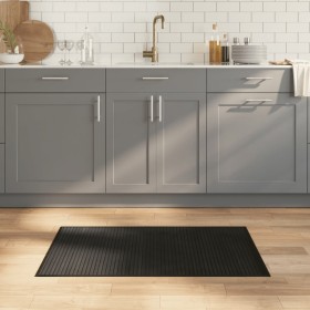 Alfombra rectangular bambú negro 60x100 cm