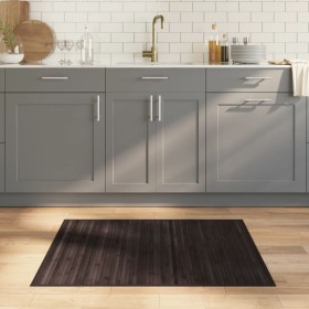 Alfombra rectangular bambú marrón oscuro 80x100 cm