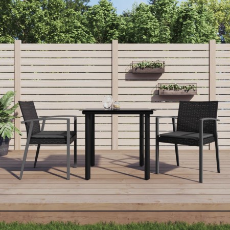 Juego comedor jardín 3 piezas y cojines ratán sintético y acero by , Garden sets - Ref: Foro24-3186987, Price: 241,41 €, Disc...