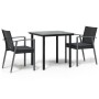 Juego comedor jardín 3 piezas y cojines ratán sintético y acero by , Garden sets - Ref: Foro24-3186987, Price: 241,41 €, Disc...