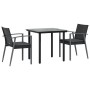 Juego comedor jardín 3 piezas y cojines ratán sintético y acero by , Garden sets - Ref: Foro24-3186987, Price: 241,41 €, Disc...