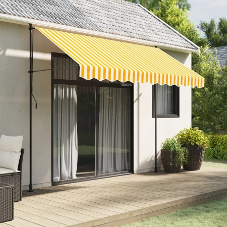 Tela de cenefa de toldo de repuesto rayas amarillo y blanco 3 m by , Awnings - Ref: Foro24-367756, Price: 13,39 €, Discount: %