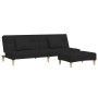 Sofá cama de 2 plazas con taburete tela negro by , Sofas - Ref: Foro24-3258105, Price: 317,21 €, Discount: %
